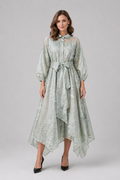 Sage Green Organza Midi Dress