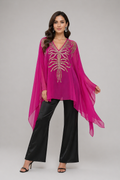Fuchsia gold blouse