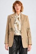 Camel Graphic Print Blazer