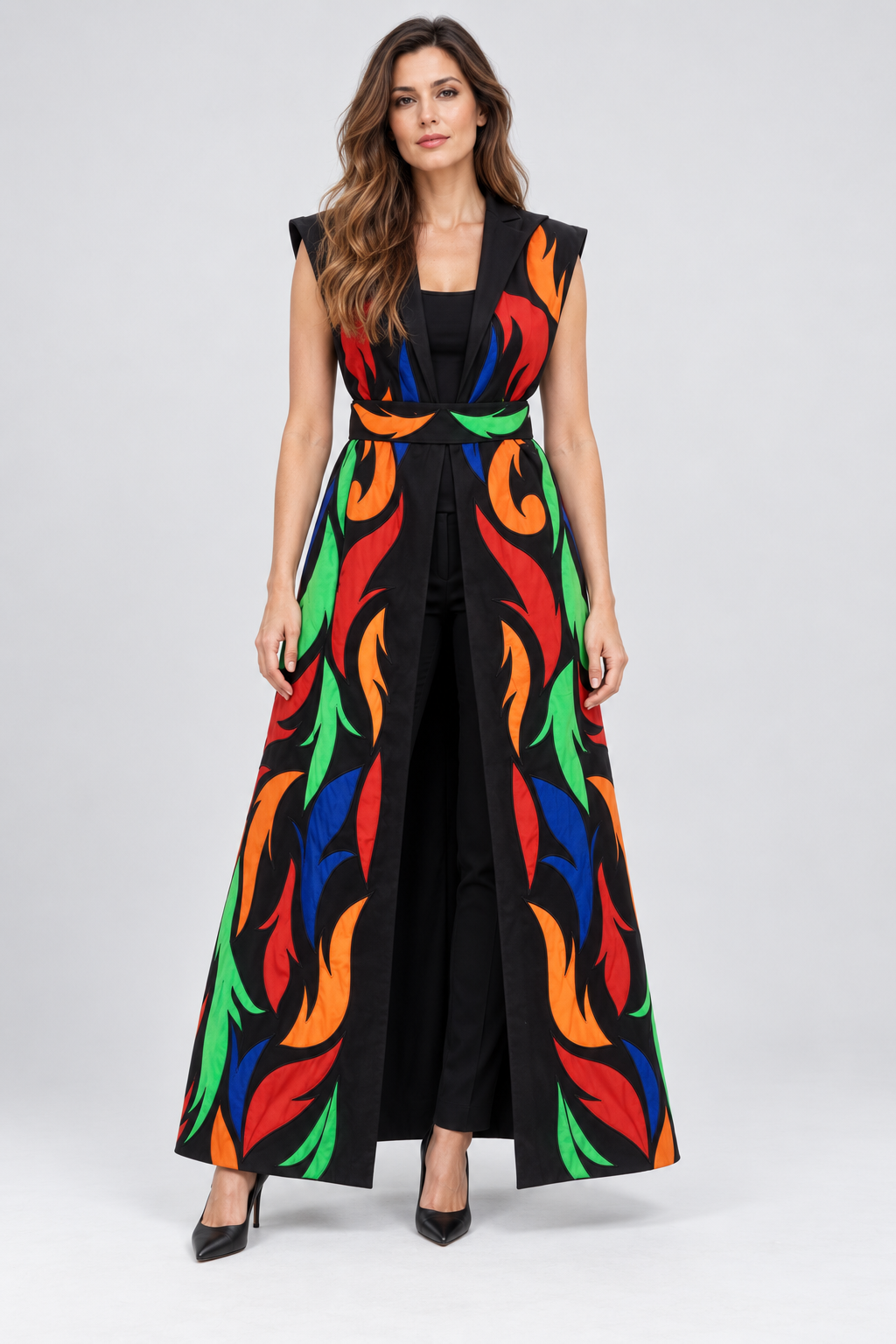 Vibrant embroidered kaftan