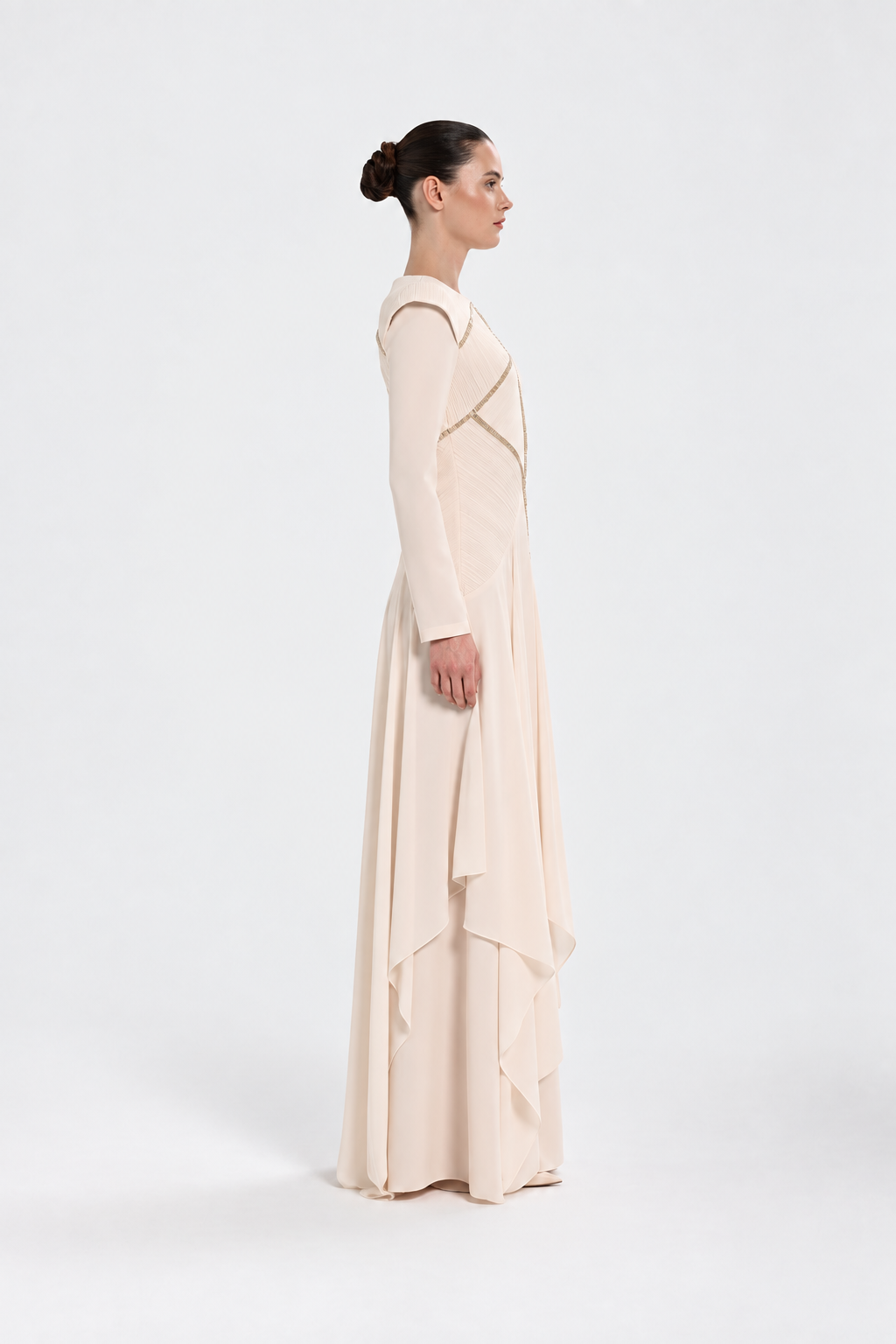 Ivory Gown with Gold Embellished Details