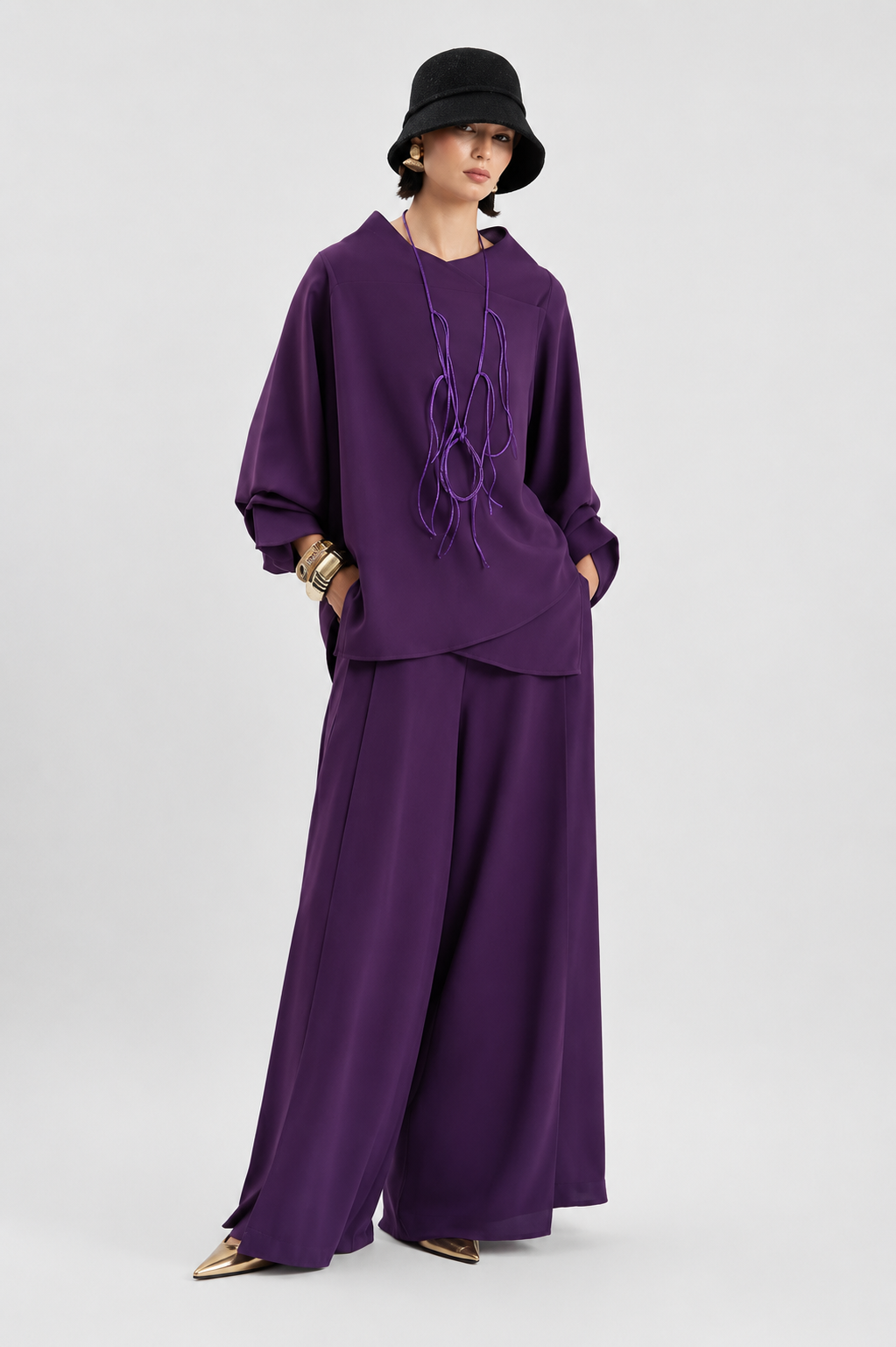 Purple Relaxed Two-Piece Set