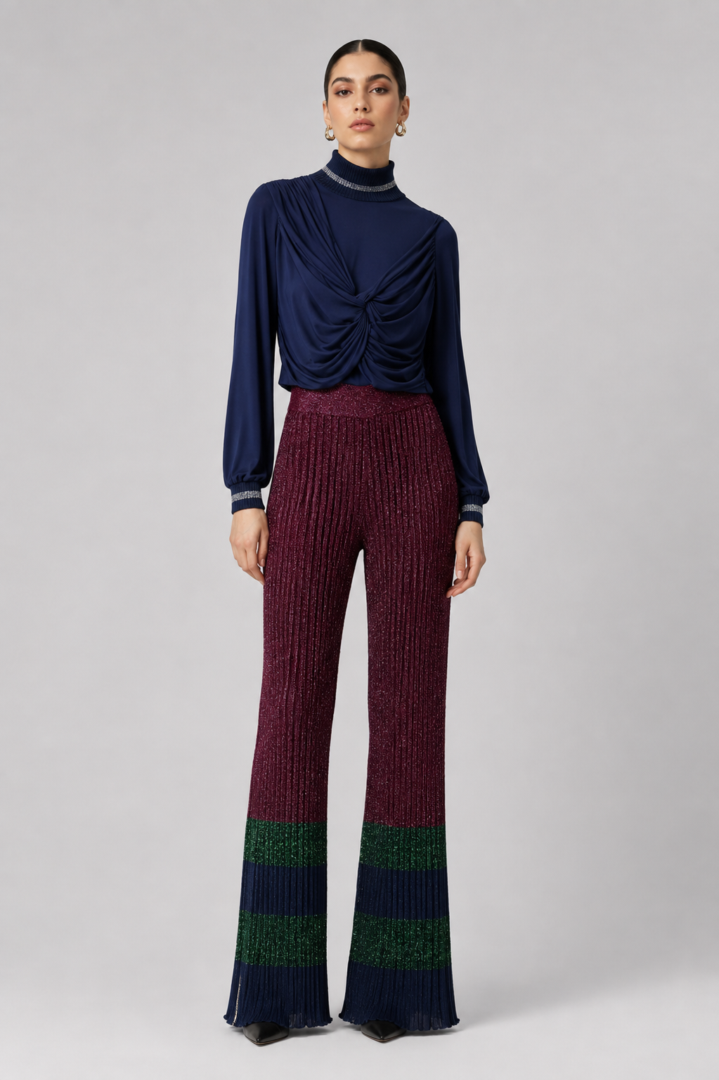 Gizia Shimmer Pleated Pants