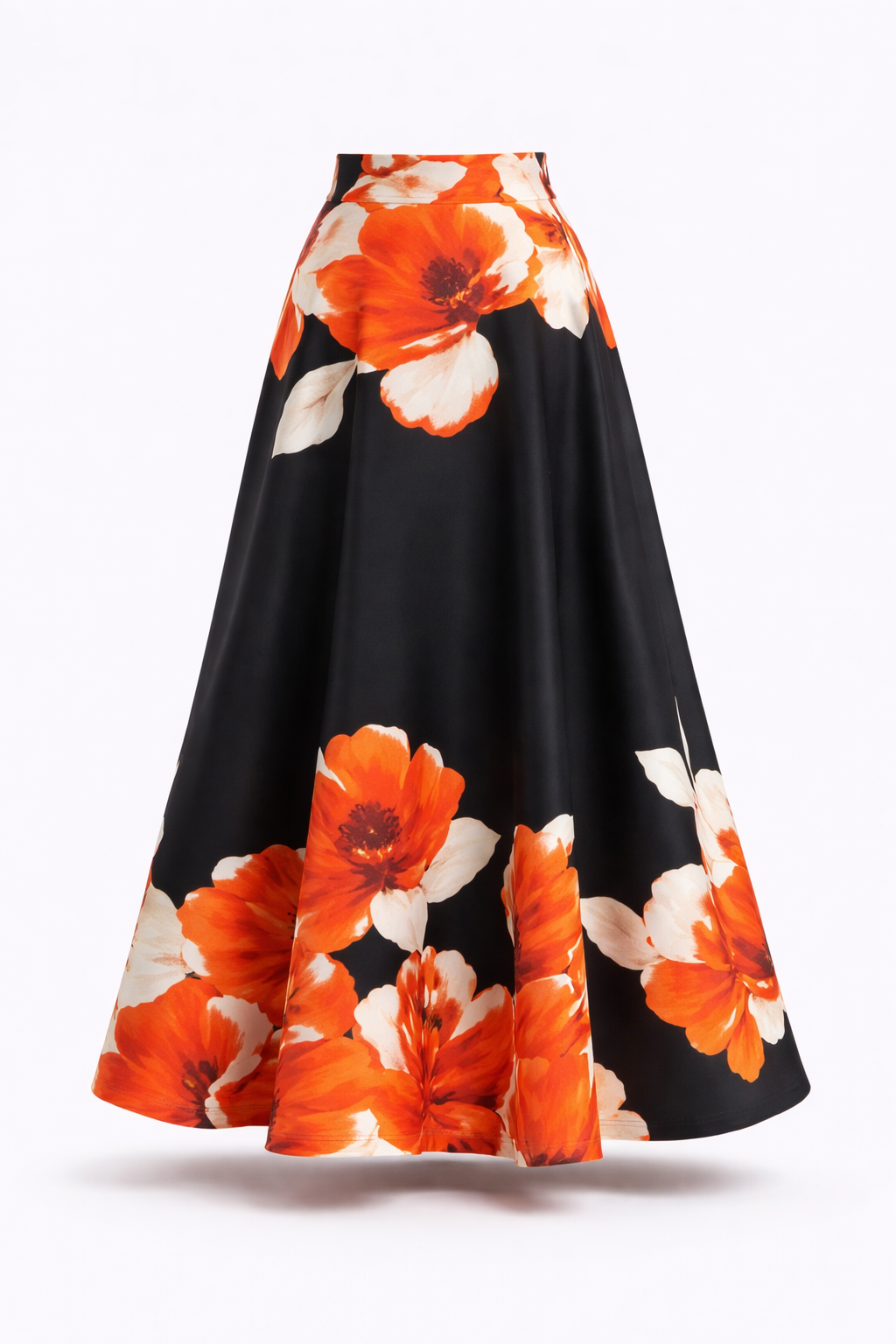 Floral Print A-Line Maxi Skirt