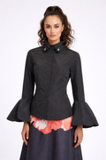 Black Embellished Collar Blouse