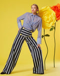 Nautical Stripe Wide-Leg Pants