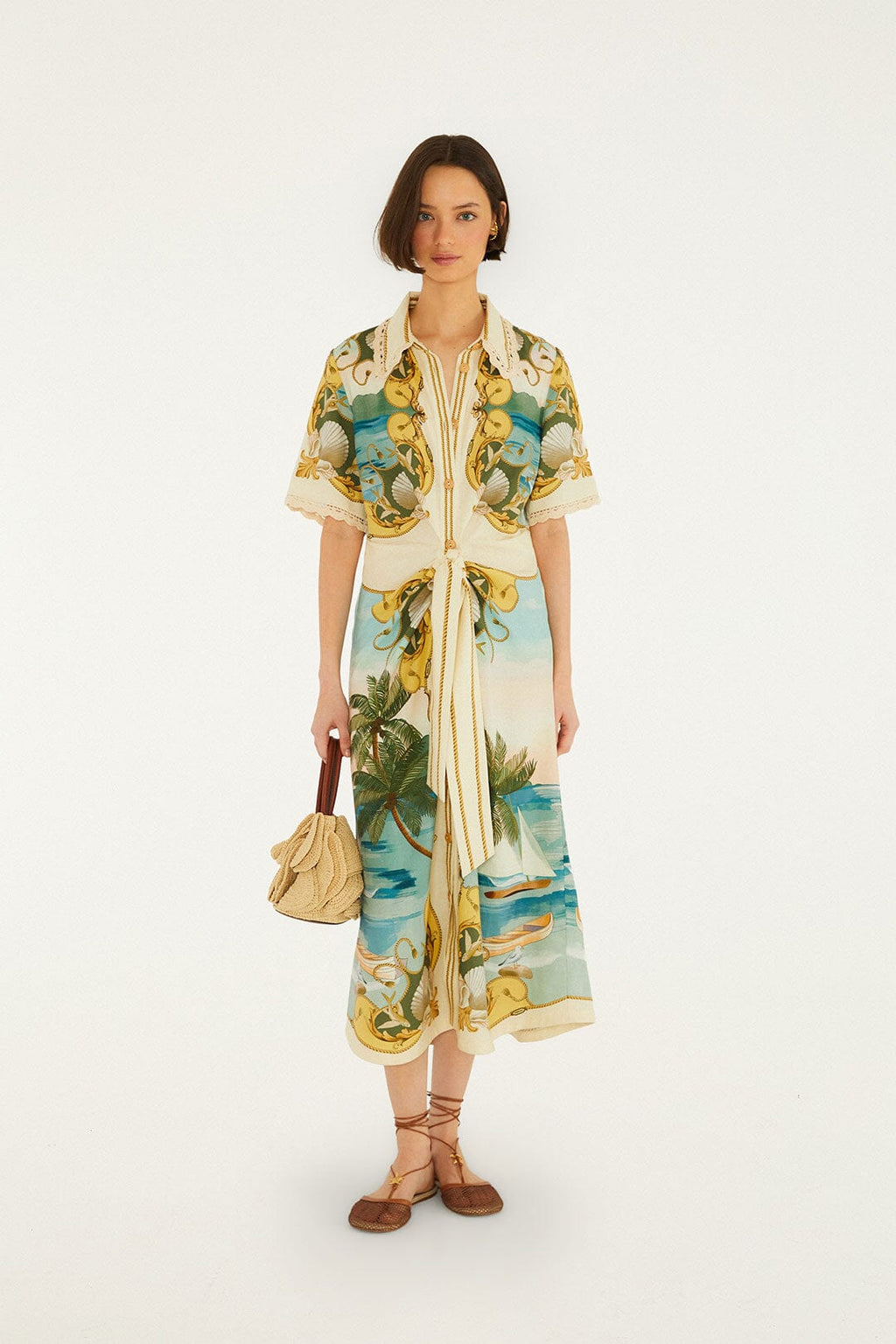 Farm Rio Nautical Midi Dress