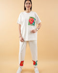Oversized floral patch T-shirt