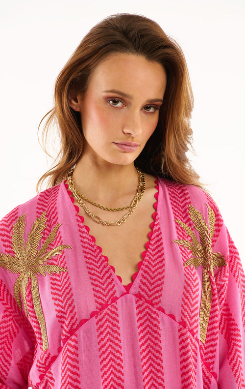 Pink Palm Kaftan
