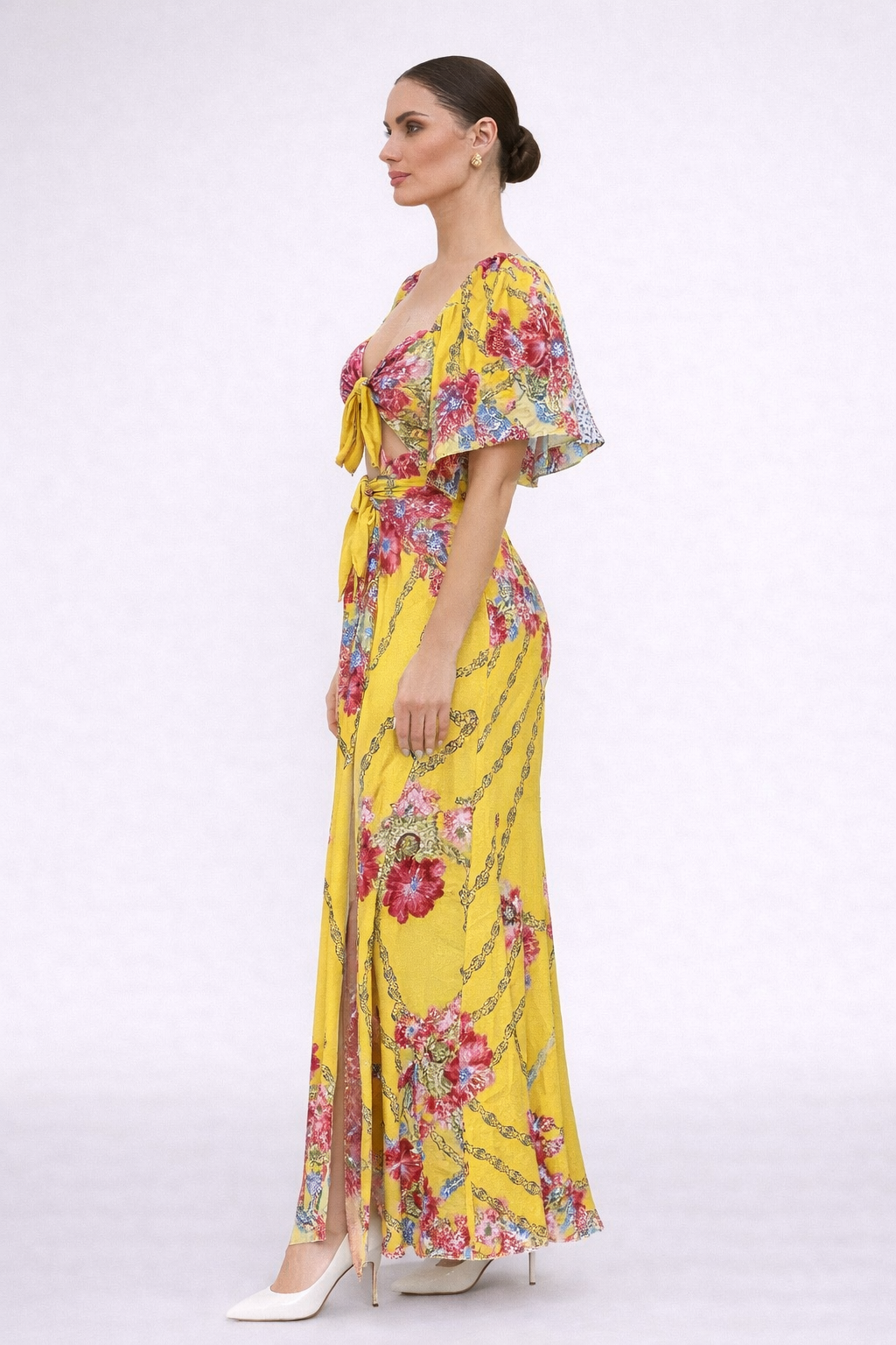Vibrant Yellow Floral Jumpsuit