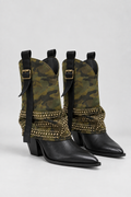 Camouflage Genuine Leather Boots