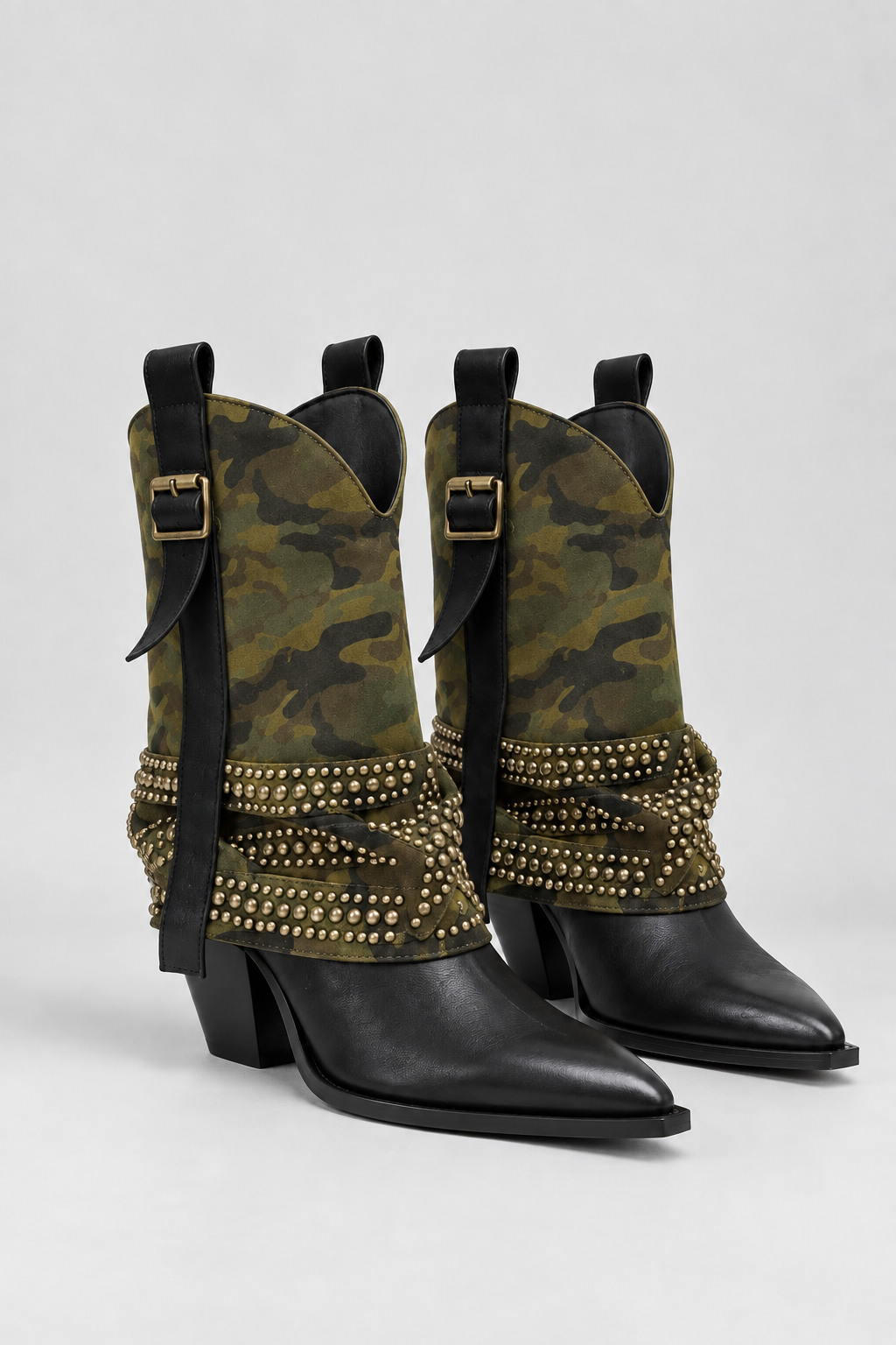 Camouflage Genuine Leather Boots