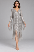 Silver Chevron Dress
