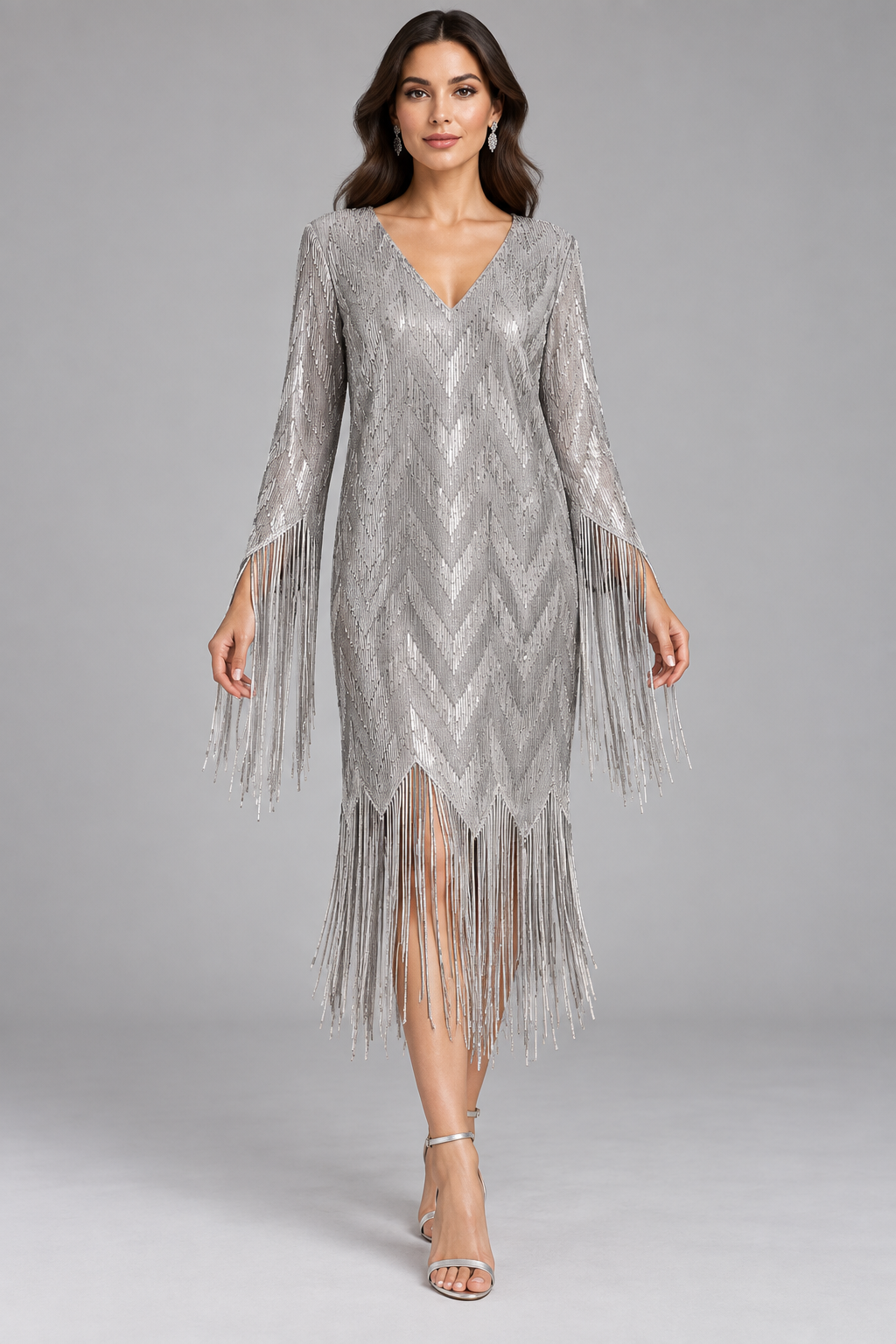 Silver Chevron Dress