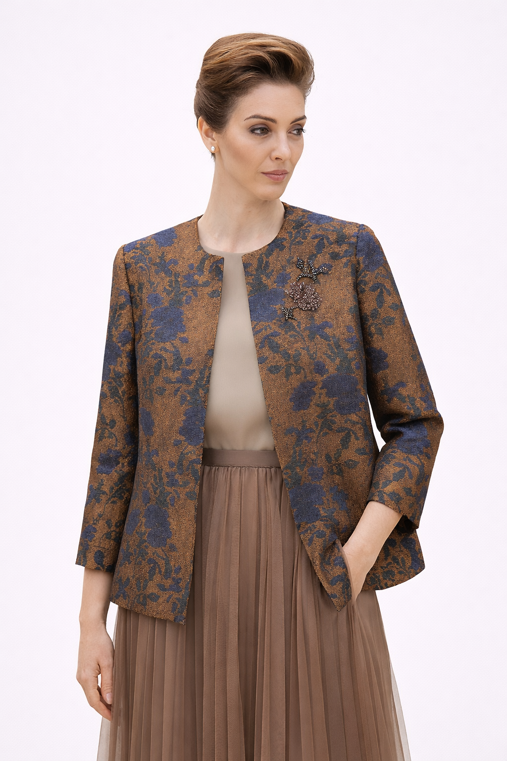 Floral Brocade Blazer