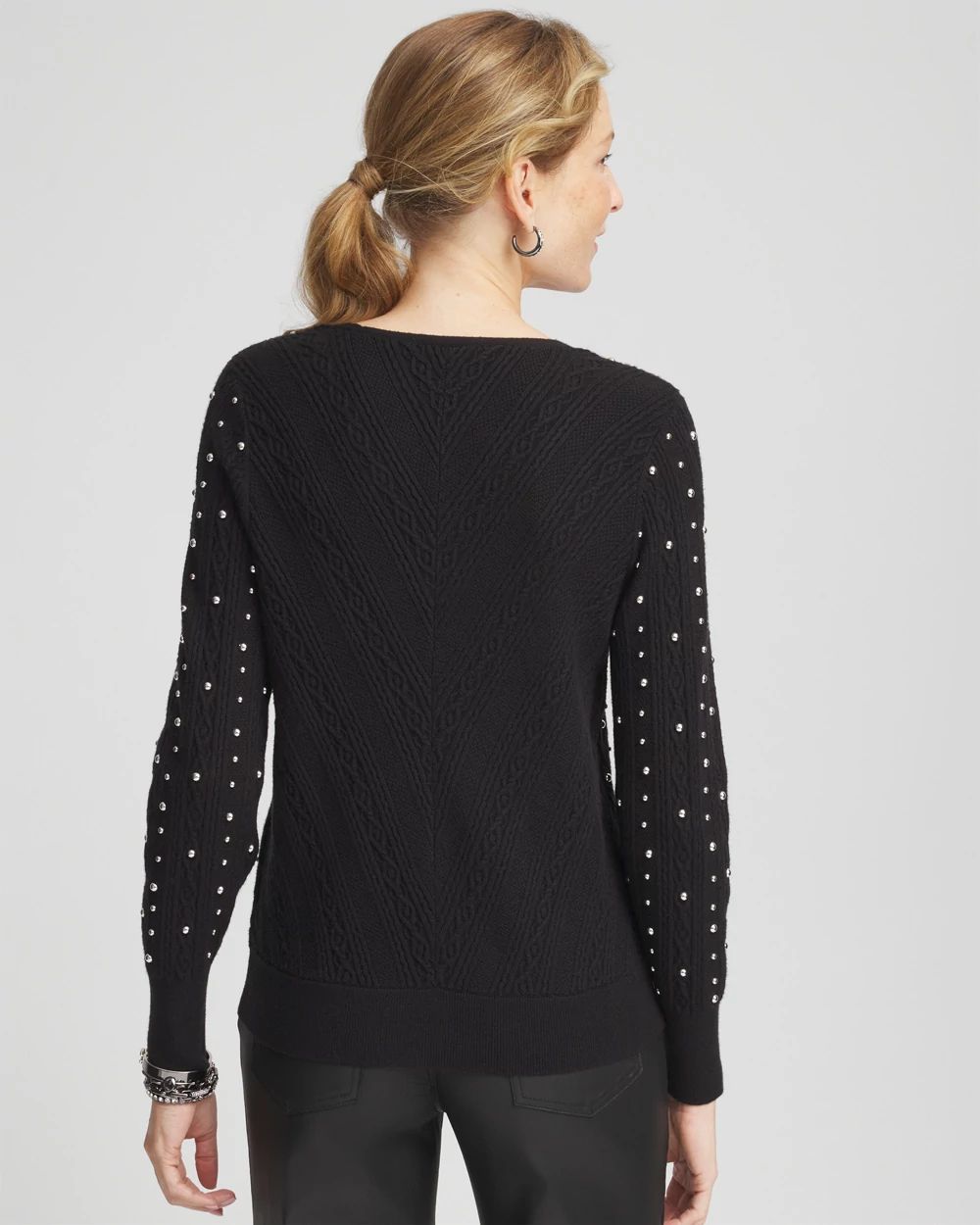 Sequin embellished v _NECK Sweater