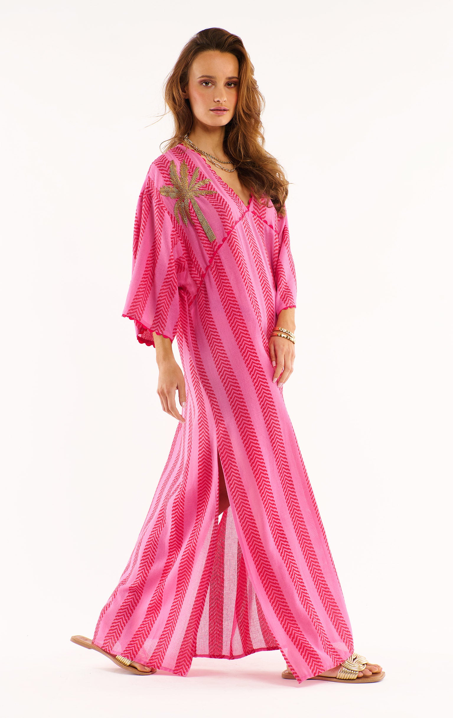 Pink Palm Kaftan