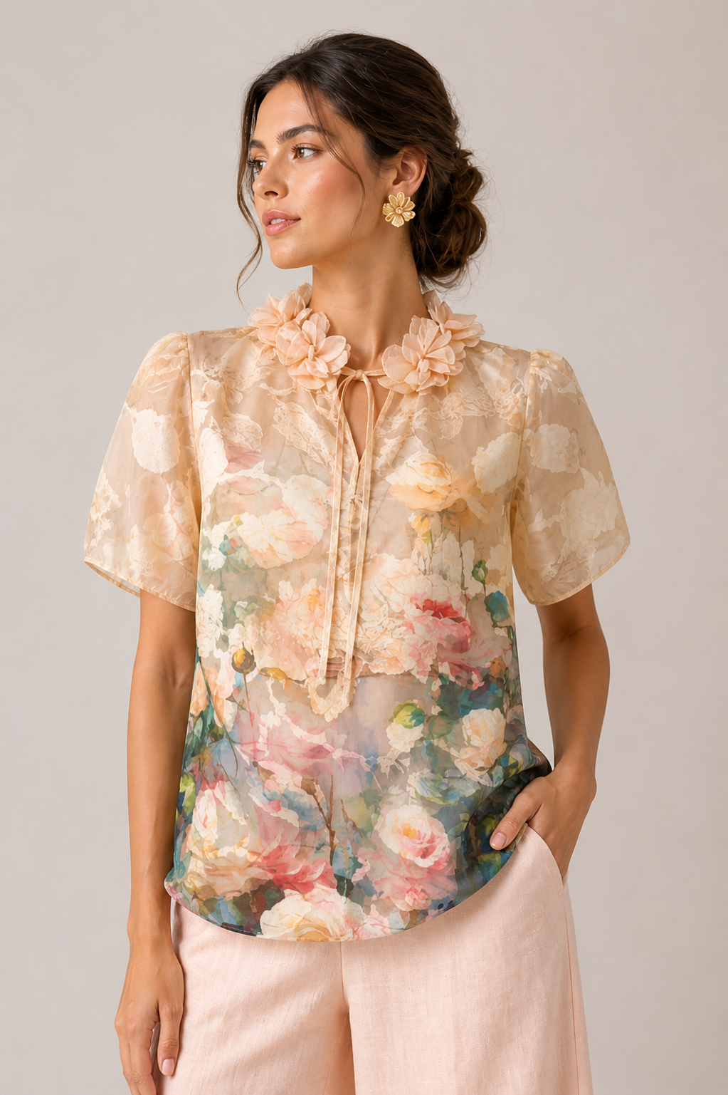 Floral Whisper Sheer Blouse