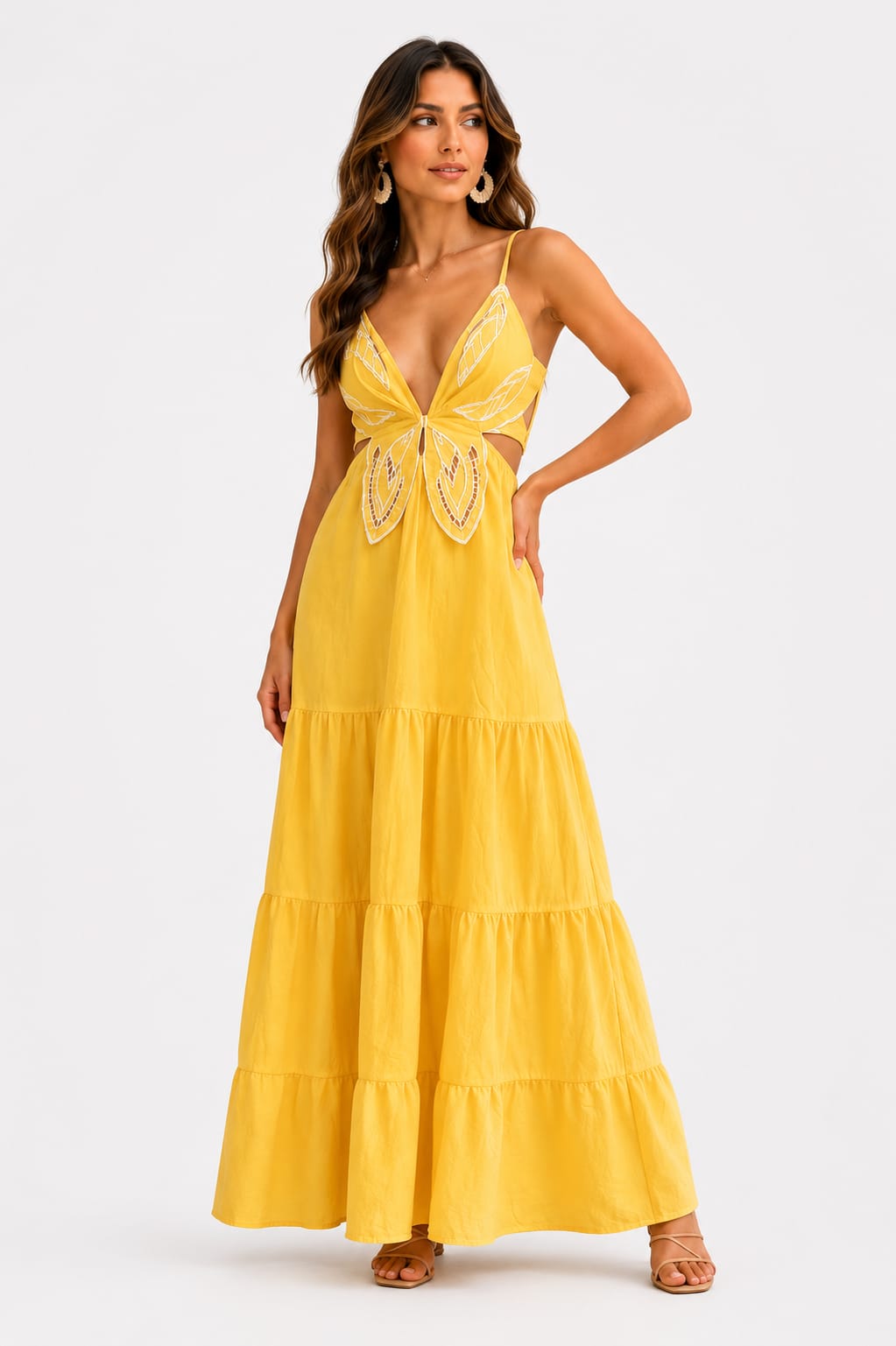 Yellow Butterfly Maxi Dress