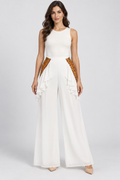 Embellished Ruffle Wide-Leg Pants