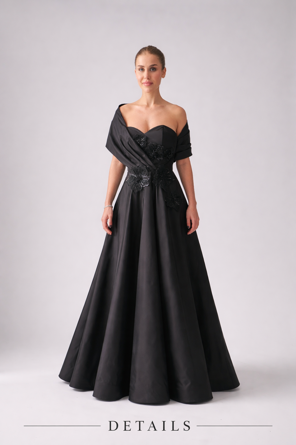 Floral Off-Shoulder Evening Gown