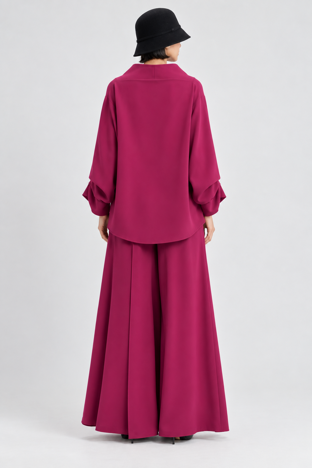 Light Claret Flowing Two-Piece Set