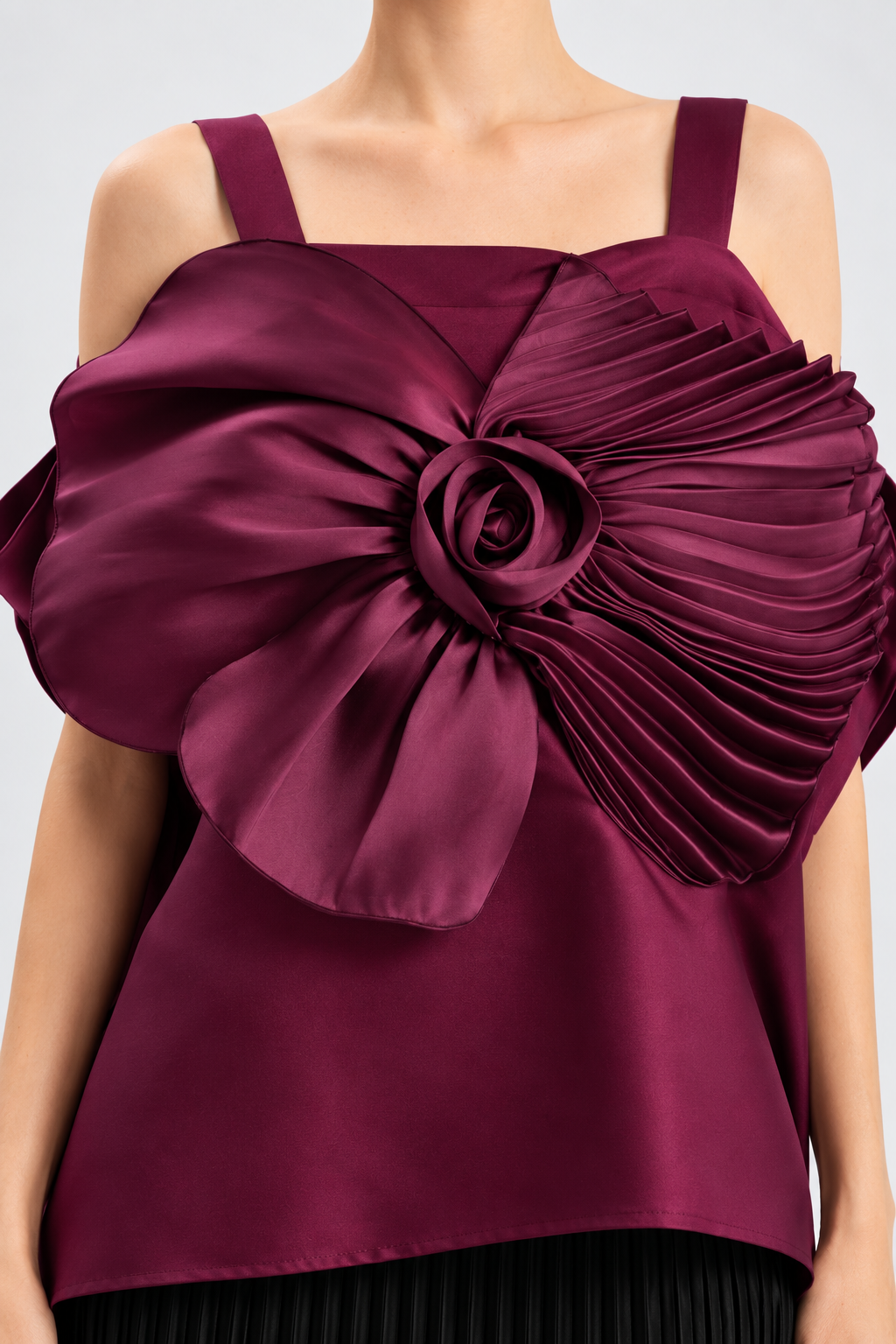 Claret Sculptural Rose Blouse