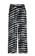 Navy and White Tie-Dye Wide-Leg Trousers