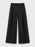 Black wide leg trousers with silver pants
