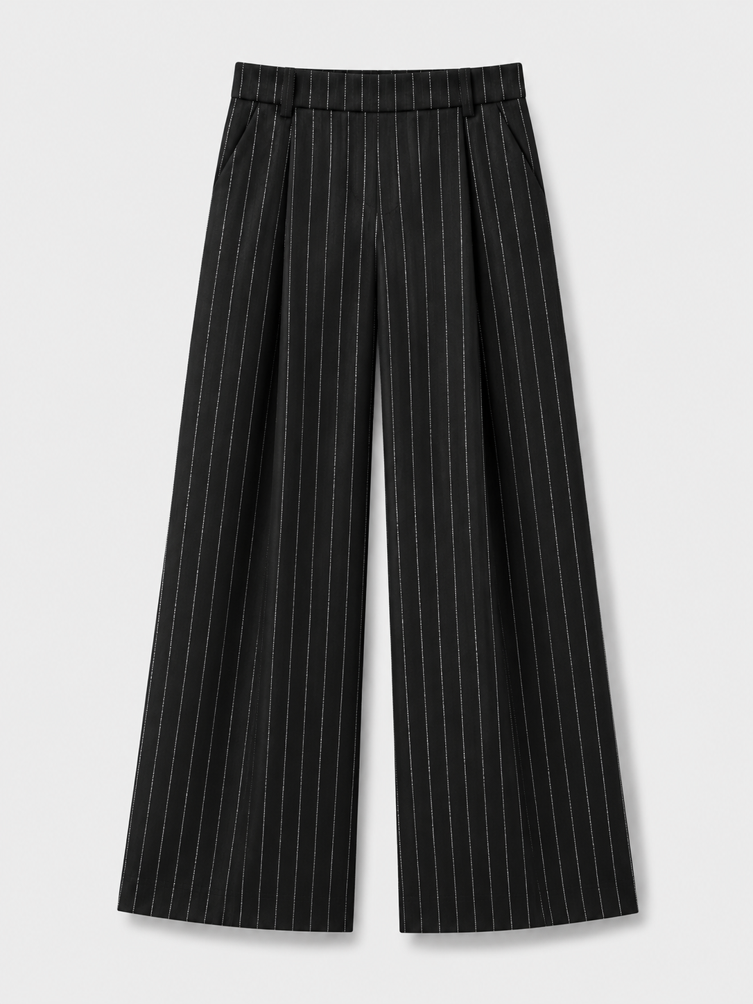 Black wide leg trousers with silver pants
