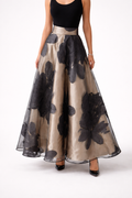 Metallic Floral Maxi Skirt.