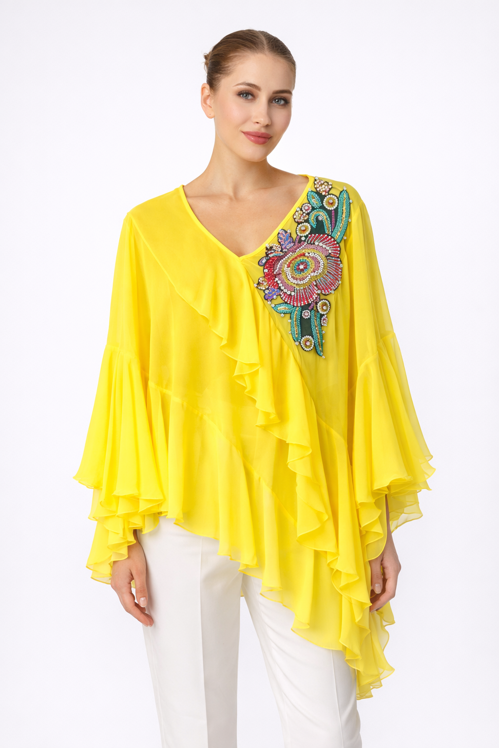 Yellow Embroidered Blouse