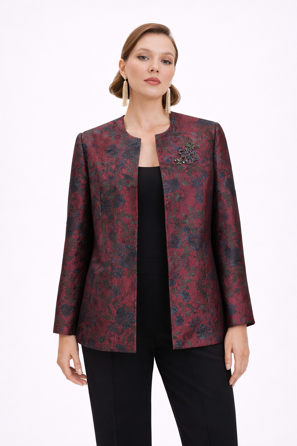 Floral Brocade Blazer