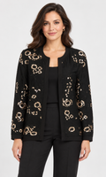 Black Floral Sequin Jacket