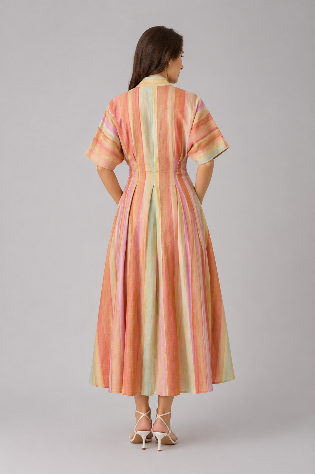 Striped Midi Dress – Pastel Multi by Exquise