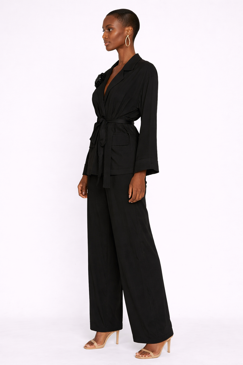 Black  Flowy Co-Ord Set