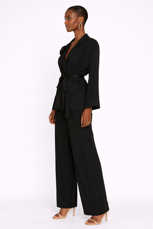 Black  Flowy Co-Ord Set