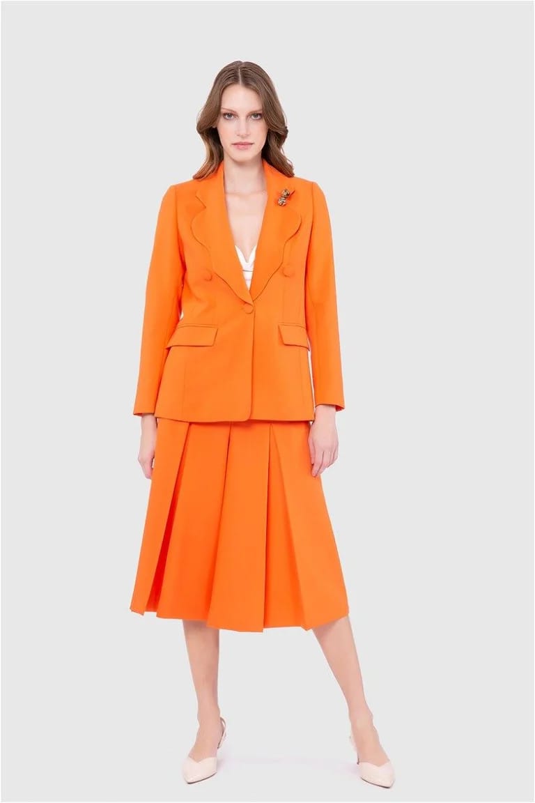 Vibrant Orange Blazer Set