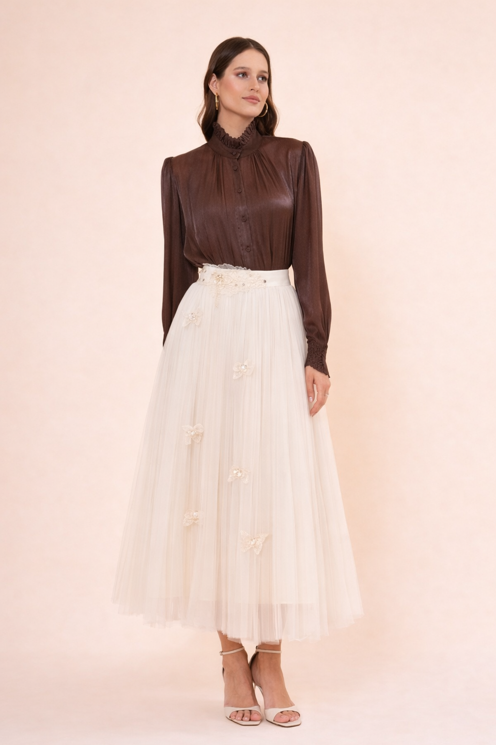 Beige Butterfly skirt
