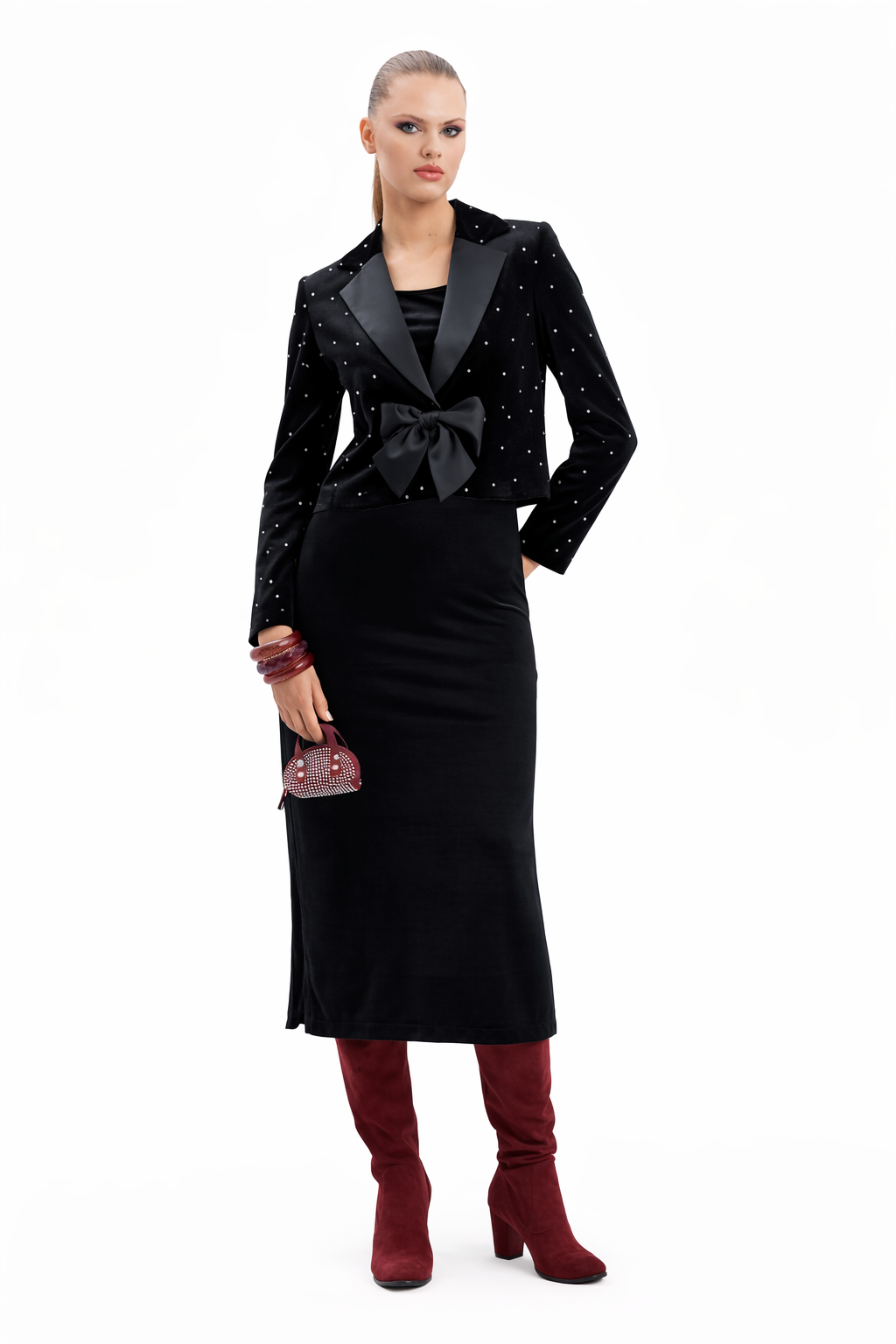 Crystal-Embellished Velvet Jacket