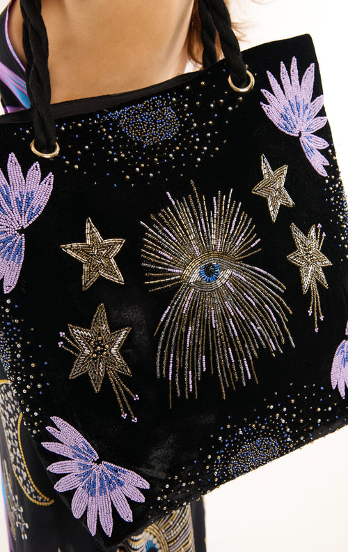Beaded Velvet Tote