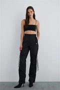 Gizia Black Cargo Pants