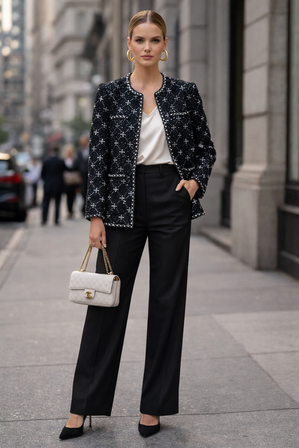 Embellished tweed evening jacket