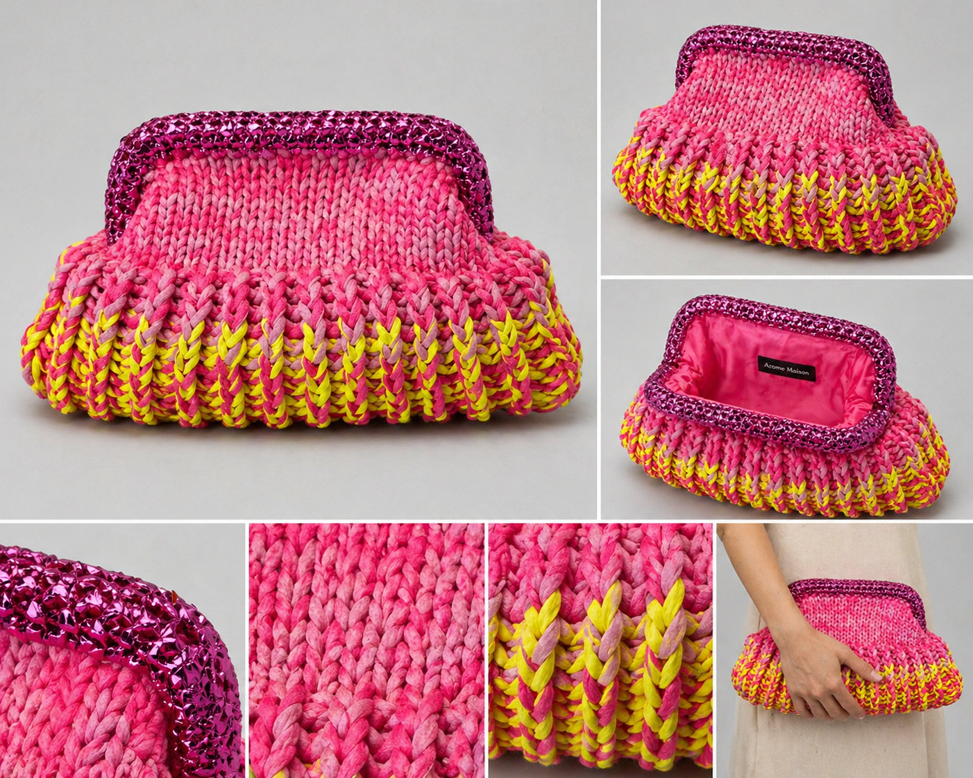 Nadia Dhafri Paris – Neon Pop Crochet Clutch