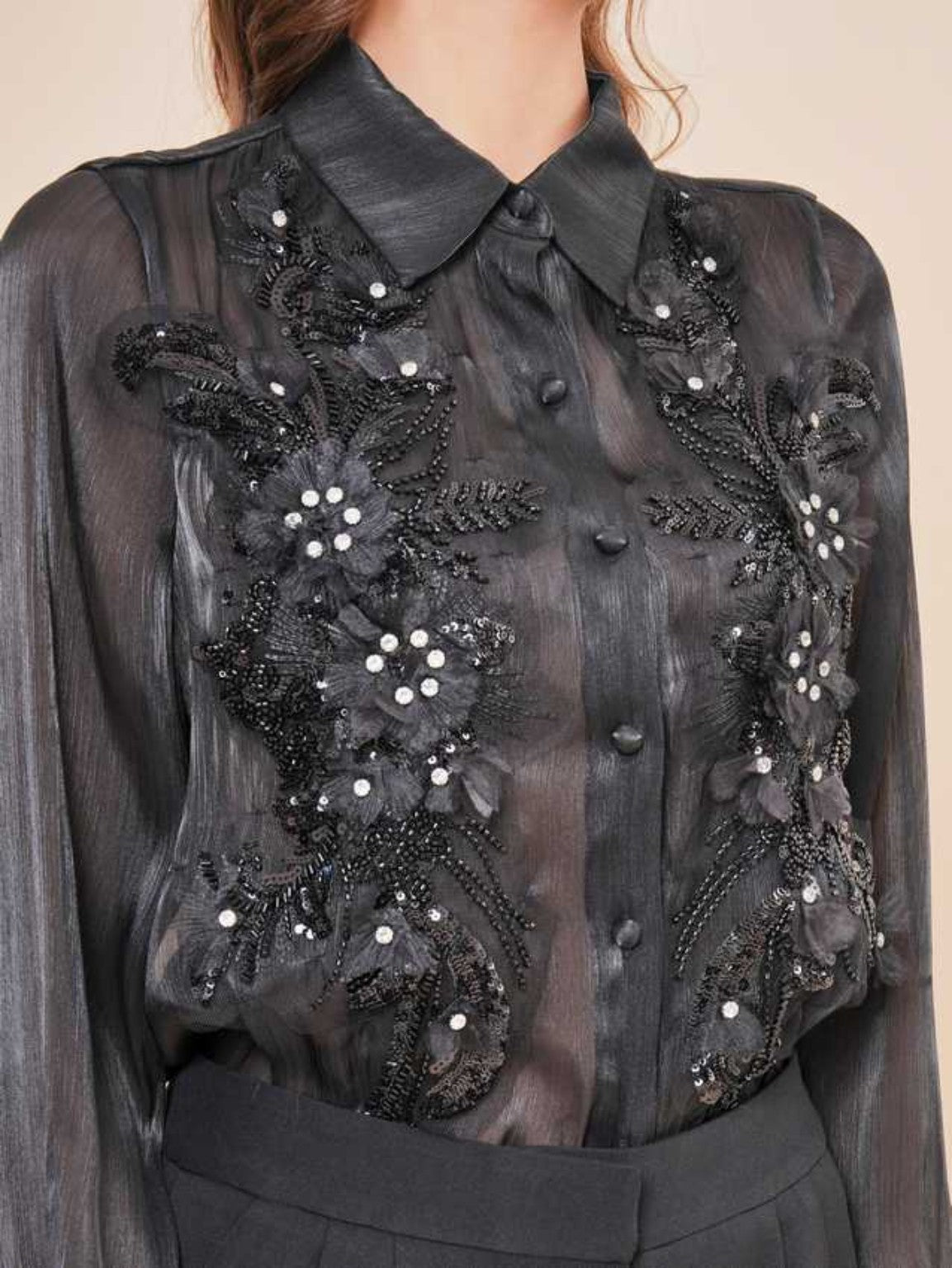 Embellished Floral Blouse