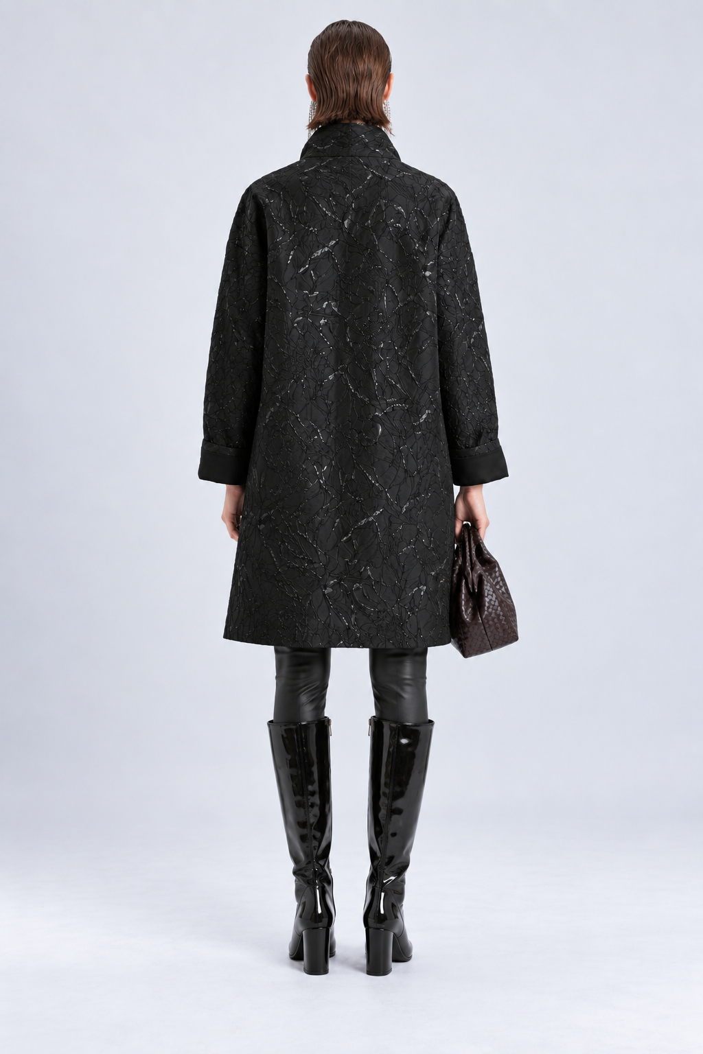 Black Floral Jacquard Jacket