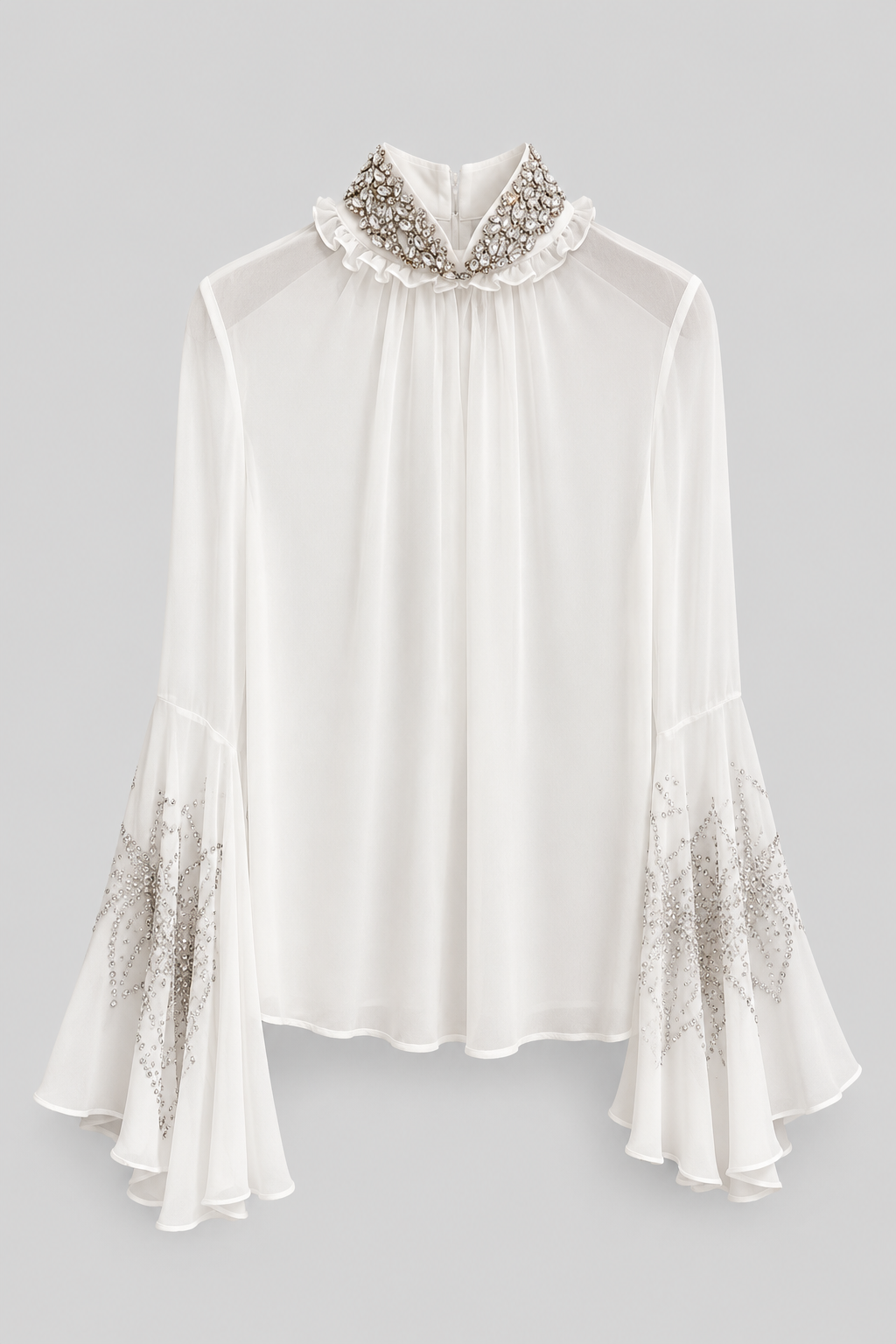 White Chiffon Embellished