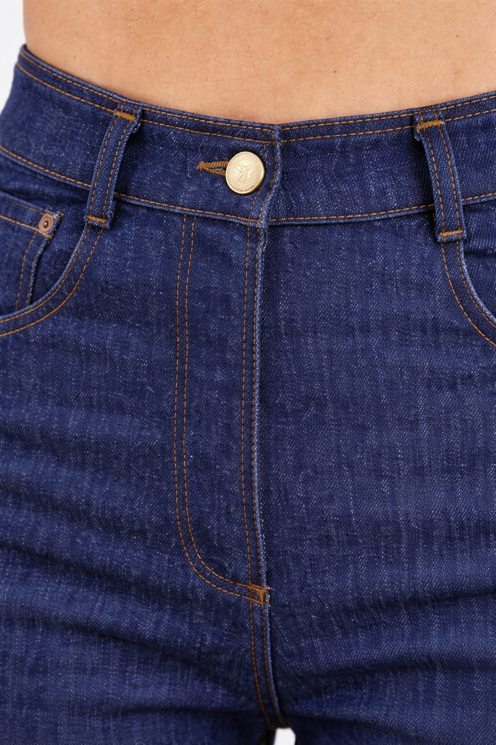 Wide-Leg Cuffed Jeans
