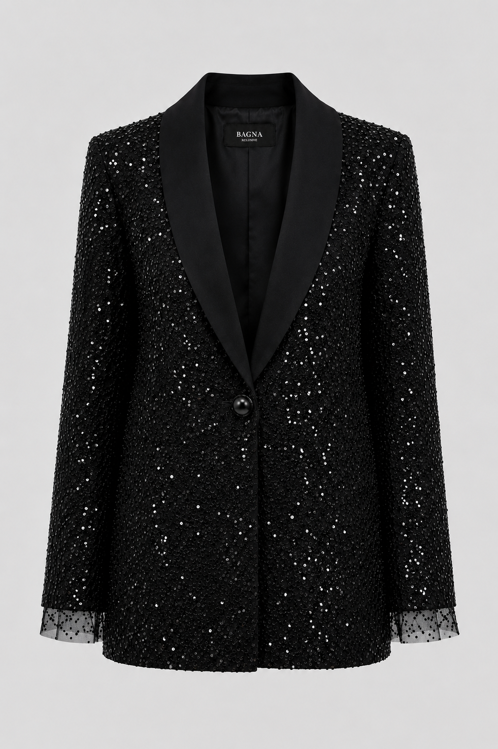 Black Sequin Statement Blazer