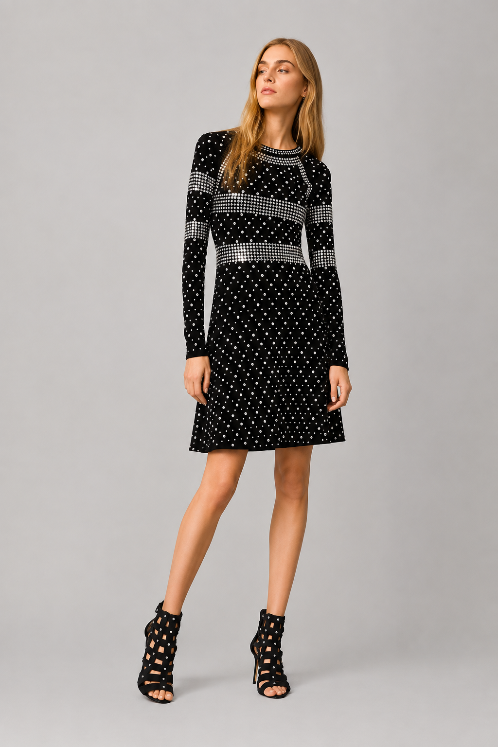 Michael Kors Embellished Black Dress